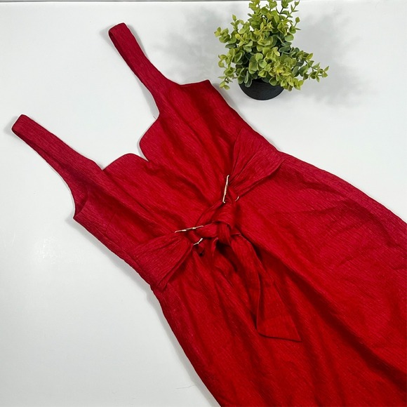Rebecca Vallance Francesca Sleeveless Sheath Dress Coral Lined Back Zip  Size 14